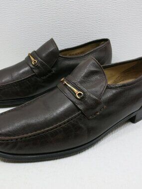 Hanover Horse Bit Brown Horse Bit Leather Strap Loafers Men's Footwear Sz 10 M